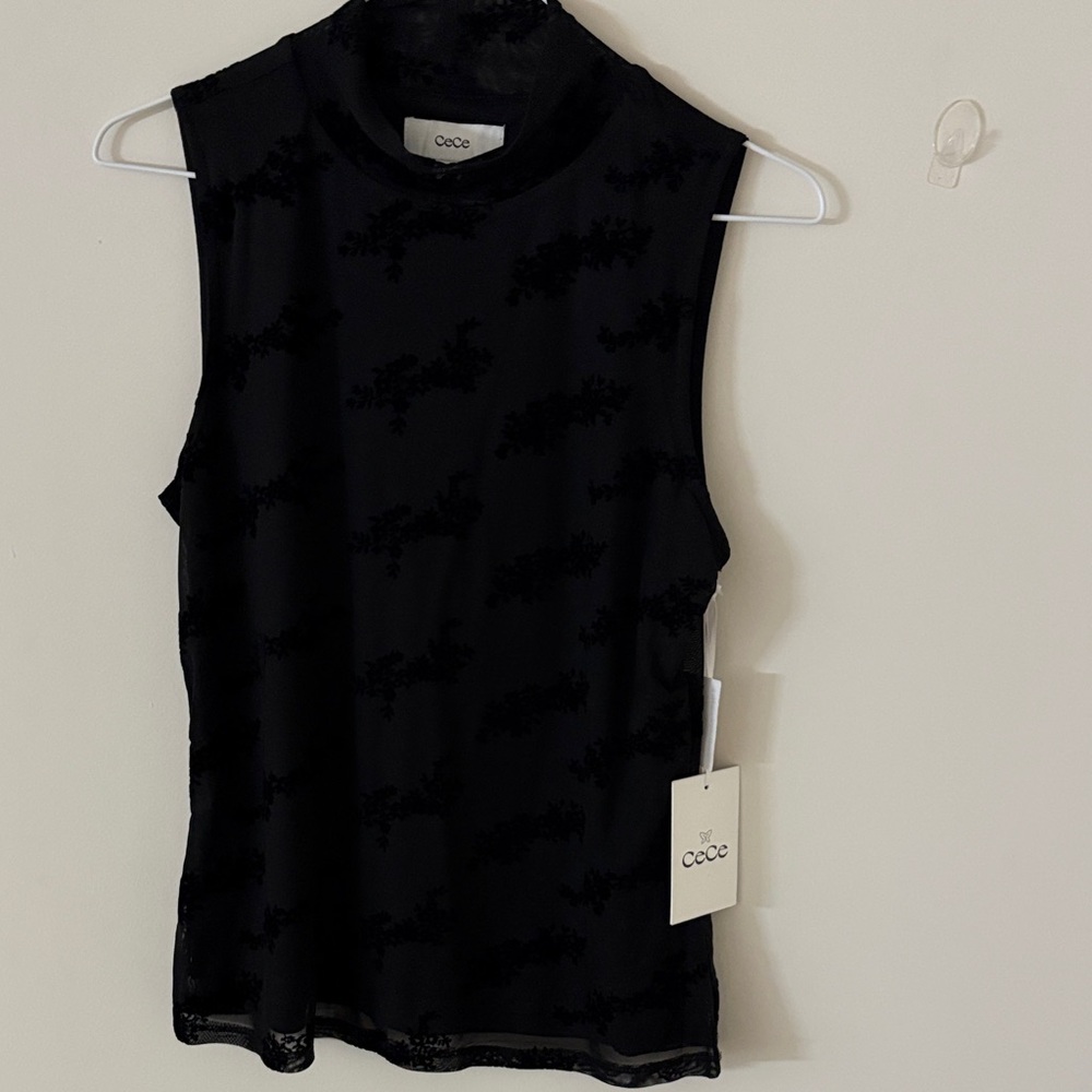 NWT CECE Women's Black Sleeveless Top